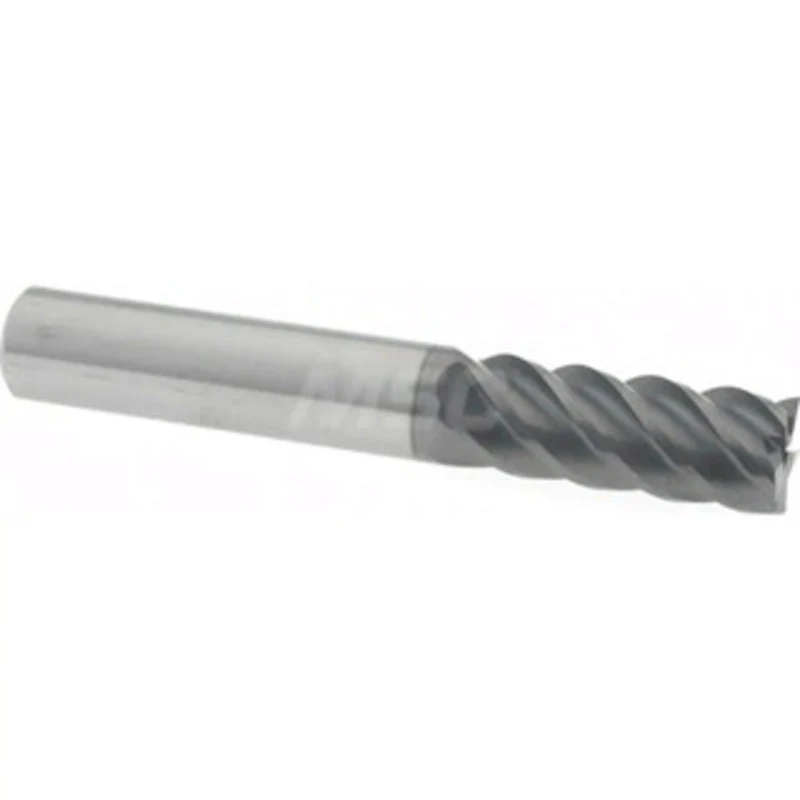 Accupro 5/16, 1-1/8 LOC, 5/16 Shank Diam, 3 OAL, 4 Flute, Solid Carbide Square End Mill Single End, Uncoated, Spiral ...